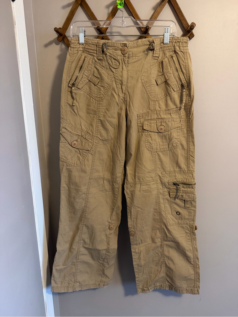 Khakis Brand Vintage Y2K Multi Pocket Utility Convertible Cargo Pants Khaki 8